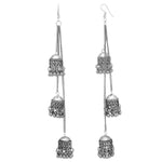 Thumbnail for Silver-Plated Alloy Oxidised Designer Earrings - The Pari - Distacart
