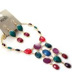 Thumbnail for Gold-Plated Alloy Enamel Multi-Colour Designer Necklace - The Pari - Distacart