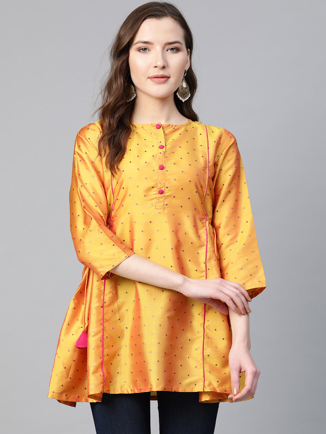 Women's Mustard Ethnic Tunic - Bhama - Distacart