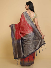 Thumbnail for Kalamandir Ethnic Motifs Maroon Silk Blend Saree
