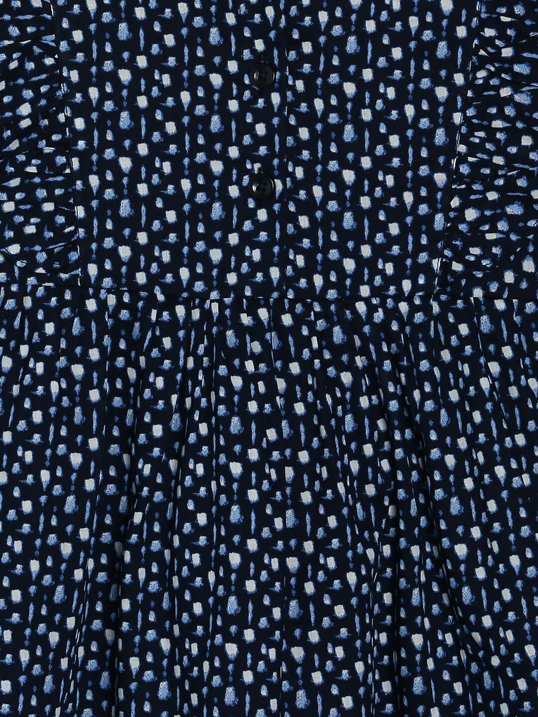 Manet Girls Cotton Frill Sleeve Frock Flower Print - Blue - Distacart