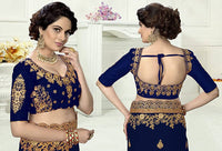 Thumbnail for Panash Trends Women's Blue Silk Heavy Embroidery Saree