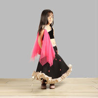 Thumbnail for Pink Cow Fashions Black Ghagra Choli With Pink Dupatta - Distacart