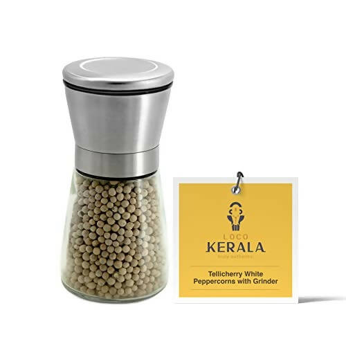 LocoKerala Tellicherry White Peppercorns with Grinder - Distacart