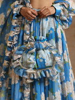 Thumbnail for Pomcha Jaipur Blue Gul Fiza Lehenga Set - Distacart