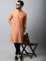 Thumbnail for Even Apparels Red Color Pure Cotton Men's Kurta With Side Placket (STR1199) - Distacart