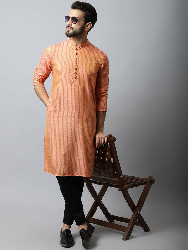 Even Apparels Red Color Pure Cotton Men's Kurta With Side Placket (STR1199) - Distacart