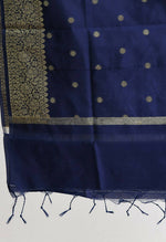 Thumbnail for Mominos Fashion Moeza Women's Banarsi Silk Woven Design Navy Blue Dupatta - Distacart