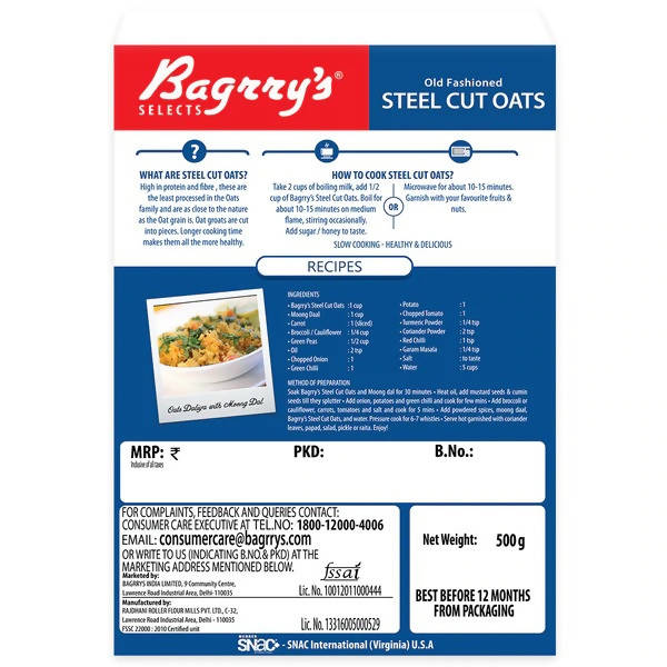 Bagrry's Steel Cut Oats - Distacart