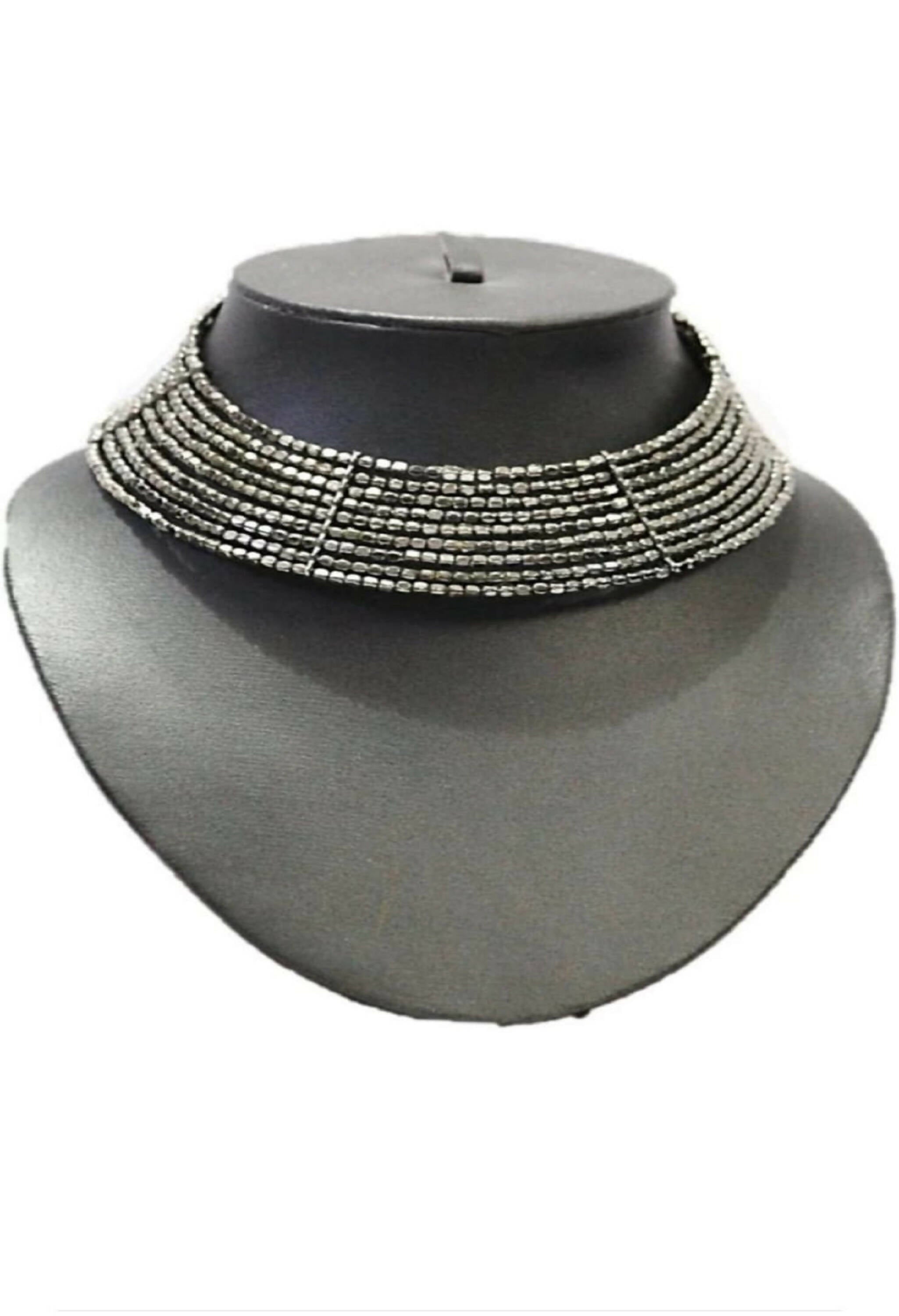 Mominos Fashion Joharkamal Oxidised Beaded work Hasli Design Choker For Women & Girls - Distacart