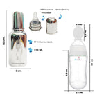 Thumbnail for Goodmunchkins Stainless Steel Feeding Bottle, Food Feeder & Fruit Feeder Combo for Baby-(White-Green, 220ml) - Distacart
