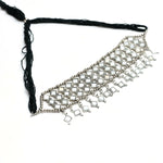 Thumbnail for Mominos Fashion Johar Kamal Oxidised Silver-Plated Alloy Finish Mirror Choker For Women - Distacart