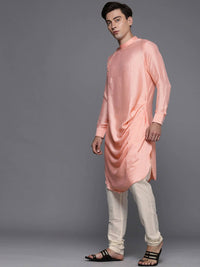 Thumbnail for Manyavar Men Coral Angrakha Kurta with Pyjamas - Distacart