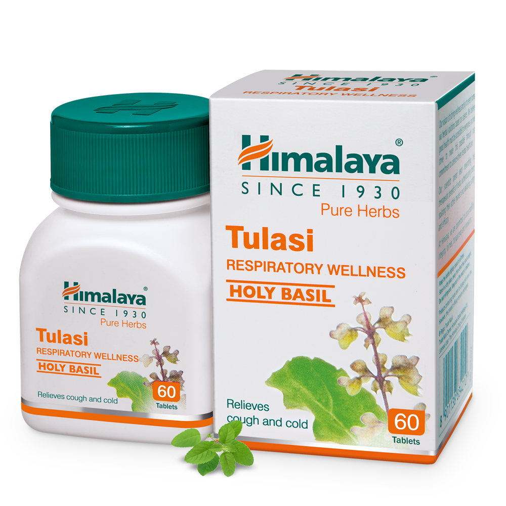 Himalaya Wellness Pure Herbs Tulasi Respiratory Wellness - 60 Tablets - Distacart
