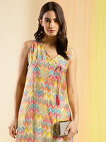 Thumbnail for Women Multicolor Angrakha Poly Chanderi Printed Kurta - Shurma - Distacart
