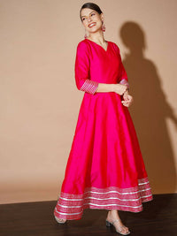Thumbnail for Myshka Women Pink Solid Kurta & With Dupatta - Distacart