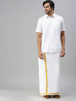 Thumbnail for Ramraj Cotton Mens Half Sleeve White Shirt Plus Size - Soft Touch Cotton - Distacart