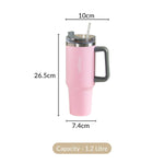 Thumbnail for Nestasia Tumbler with Handle Straw & Lid - 1.2L (Pink) - Distacart