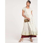 Thumbnail for Cheera Women's Beautiful Gold Ptint Back Dori Latkan Anarkali Kurta (CH040K)