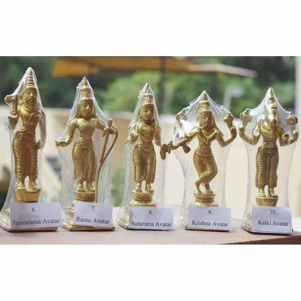 Dasavathara 10 Avathara's of Lord Vishnu-Brass Statue Set - Distacart