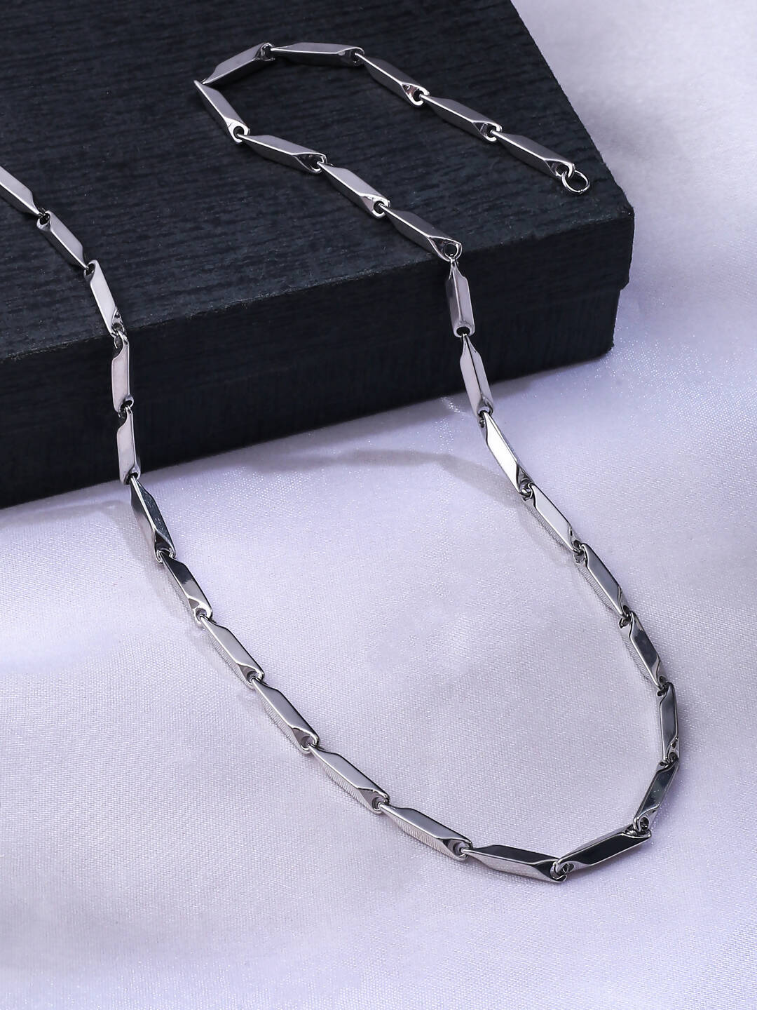 NVR Men Rhodium-Plated Stainless Steel Bohemian Chain - Distacart