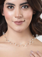 Thumbnail for NVR Women's Gold Plated Chain Transparent Beads Necklace - Distacart