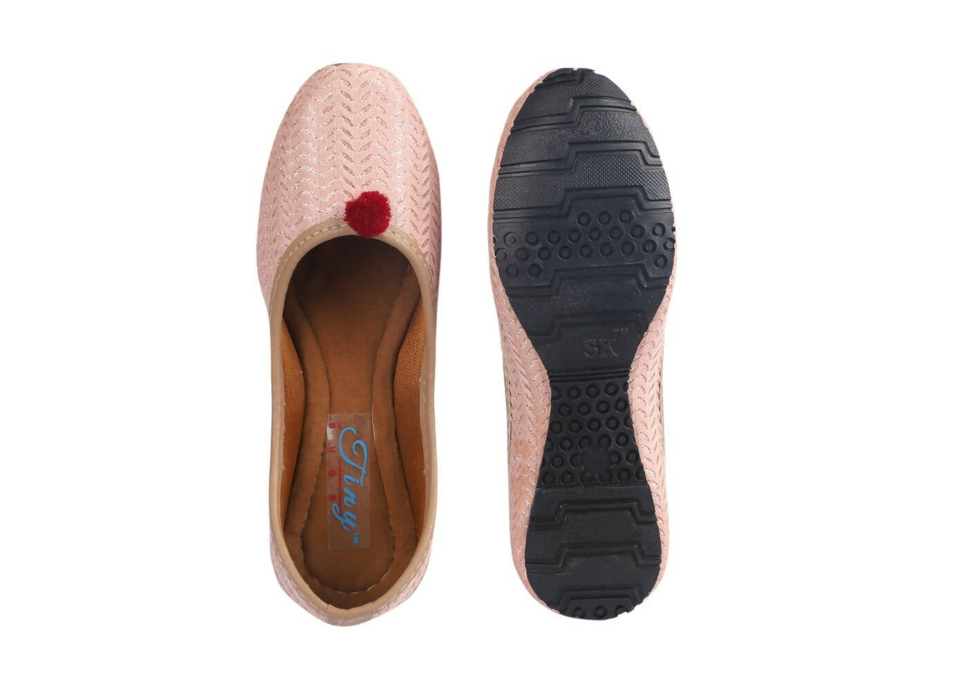Tiny Bugs Girls Ethnic Wear Juttis - Rose Gold - Distacart