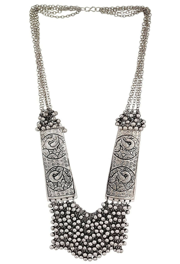 Mominos Fashion Joharkamal Oxidised Ghungroo Design Long Statement Necklace For Women & Girls - Distacart