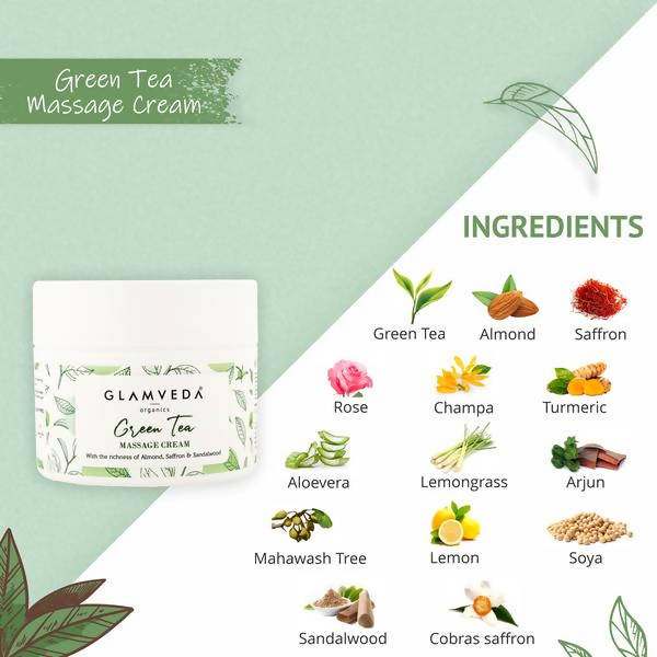 Glamveda Green Tea Recharge & Renew Massage Cream