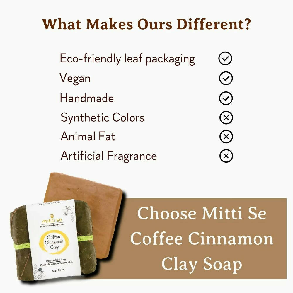 Mitti Se Coffee Cinnamon Clay Handcrafted Soap - Distacart