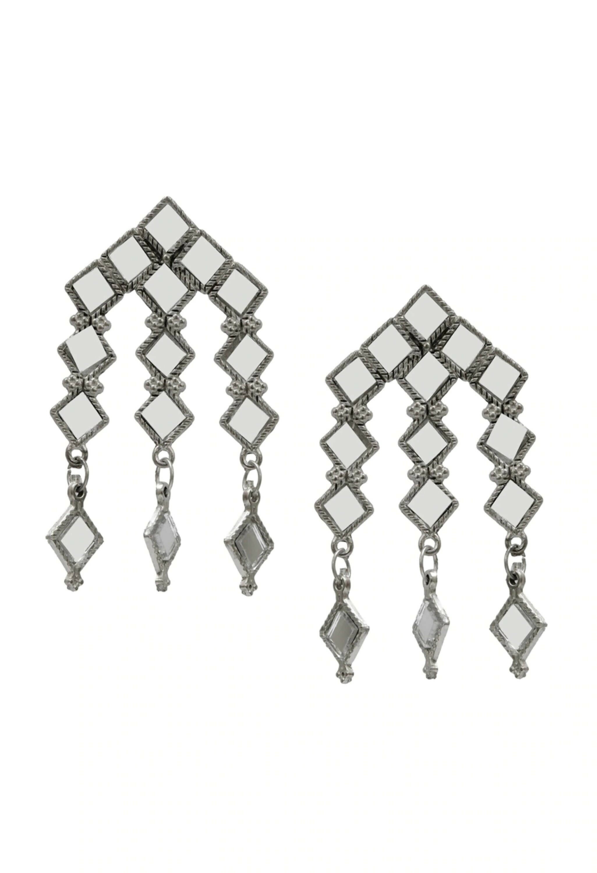 Mominos Fashion Johar Kamal Oxidised Silver-Plated Alloy Finish Mirror Choker For Women - Distacart