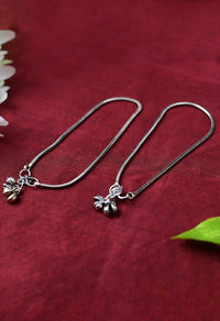 Thumbnail for Mominos Fashion Kamal Johar Oxidised Silver Simple Anklets