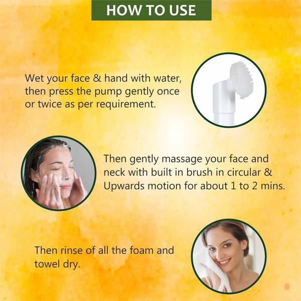 Glamveda Ayurvedic Turmeric & Neem Anti Tan Face Wash With Soft Silicone Brush