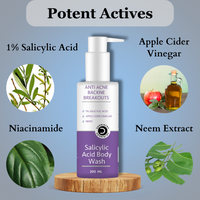 Thumbnail for Dermistry 1% Salicylic Acid Apple Cider Vinegar Anti Acne Body Wash - Distacart