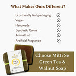 Thumbnail for Mitti Se Green Tea Walnut Handcrafted Soap - Distacart