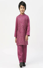 Thumbnail for Lil Drama Bollywood Tadka Wine Kurta Pant Set For Boys - Distacart