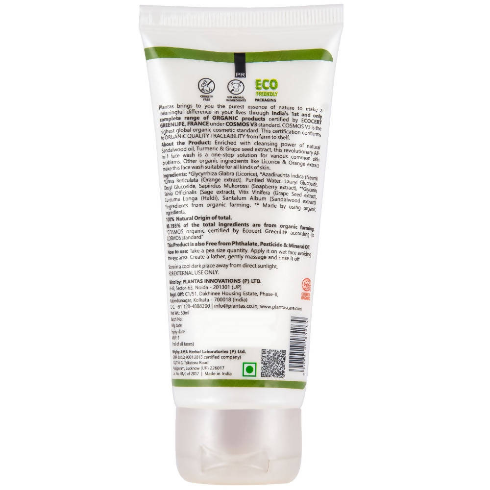 Plantas All In 1 Organic Face Wash - Distacart