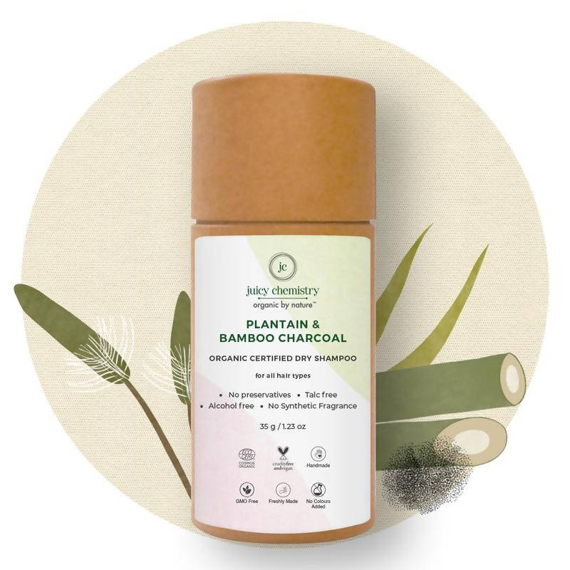 Juicy Chemistry Plantain, Bamboo & Charcoal Organic Dry Shampoo - Distacart