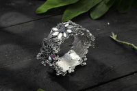Thumbnail for Mominos Fashion Kamal Johar Oxidised Silver-Plated Mirror work Design Bracelet