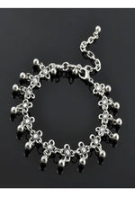 Thumbnail for Mominos Fashion Kamal Johar Oxidised Silver Adjustable Anklets