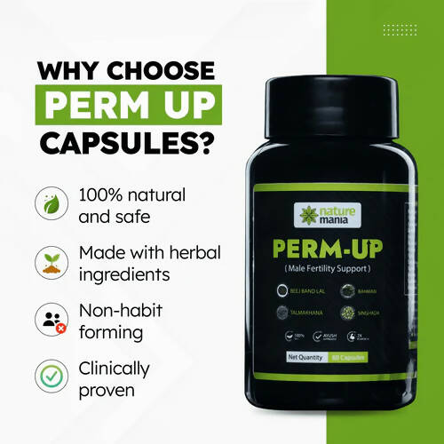 Nature Mania Perm-Up Capsules (Male Sperm Count Booster) - Distacart