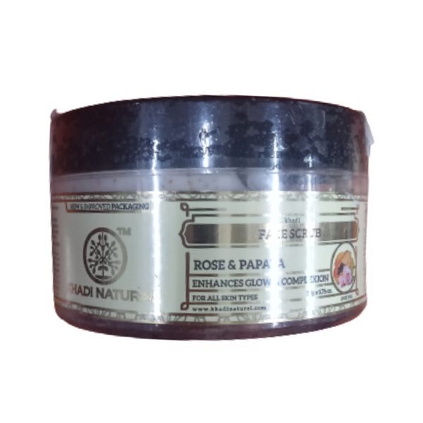 Khadi Natural Rose & Papaya Ayurvedic Face Scrub - Distacart