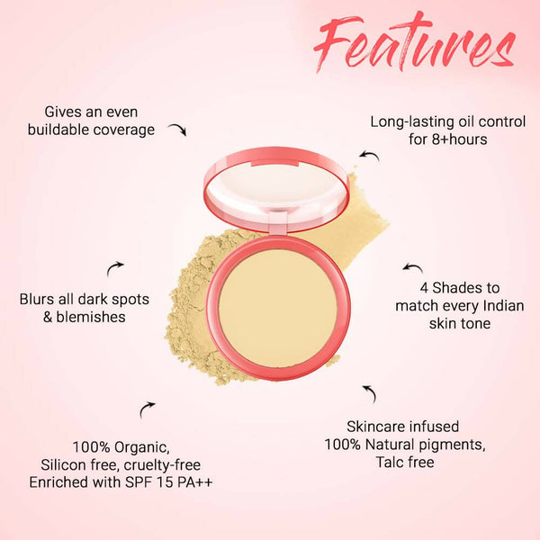 Biotique Natural Makeup Pressed Magicompact Powder - Clay - Distacart
