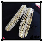 Thumbnail for Gold-Plated Alloy Designer American Diamond Bangle Set - The Pari - Distacart