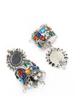 Thumbnail for Mominos Fashion Johar Kamal Women Multi Kundan Oxidised Jhumkas - Distacart