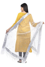 Thumbnail for Mominos Fashion White 6 Line Mirror Border Dupatta