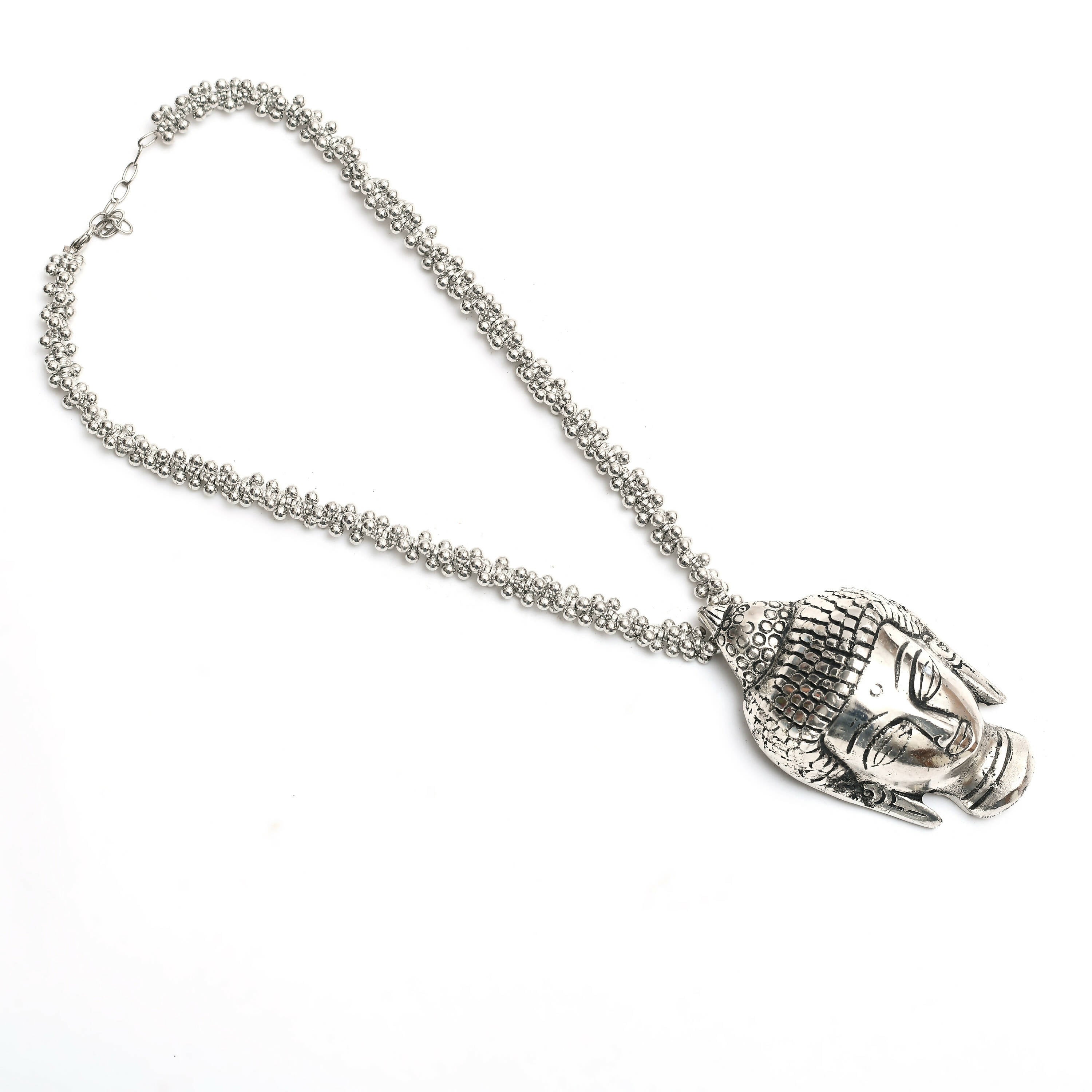 Mominos Fashion Johar Kamal Silver-Plated Brass Finish Budha Long Neckalce For Women - Distacart
