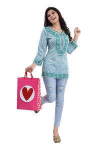 Thumbnail for Snehal Creations Alluring Faux Crepe Printed Short Kurti Tunic Top