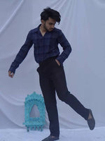 Thumbnail for Diva Globe Ckeckard Blue Cotton Shirt - Distacart