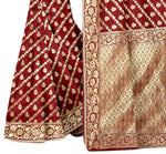 Thumbnail for Vamika Maroon Weaving Banarasi Jacquard Saree - Distacart